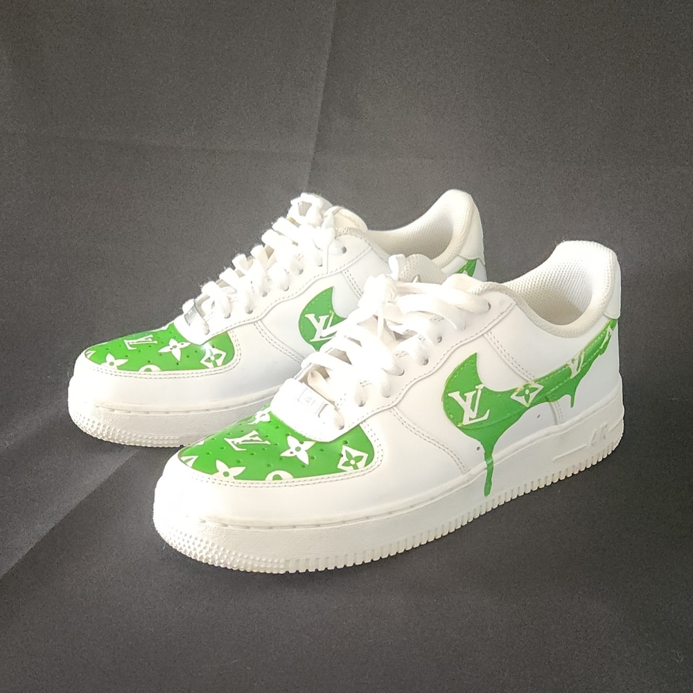 Custom-Made LV Air Force 1 Sneakers Size M 7.5/W 9